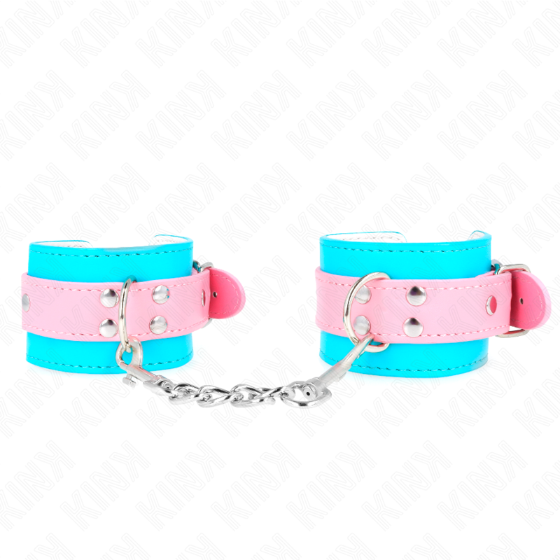 KINK - Süße Handgelenkfesseln Blau/Pink Verstellbar 16-28 cm x 5 cm