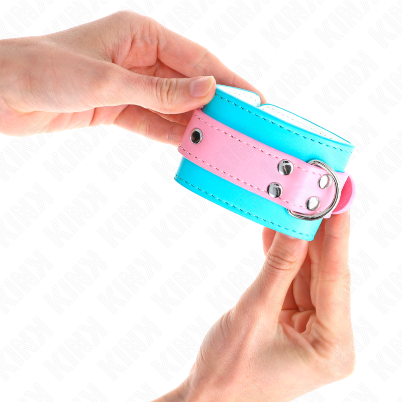 KINK - Süße Handgelenkfesseln Blau/Pink Verstellbar 16-28 cm x 5 cm