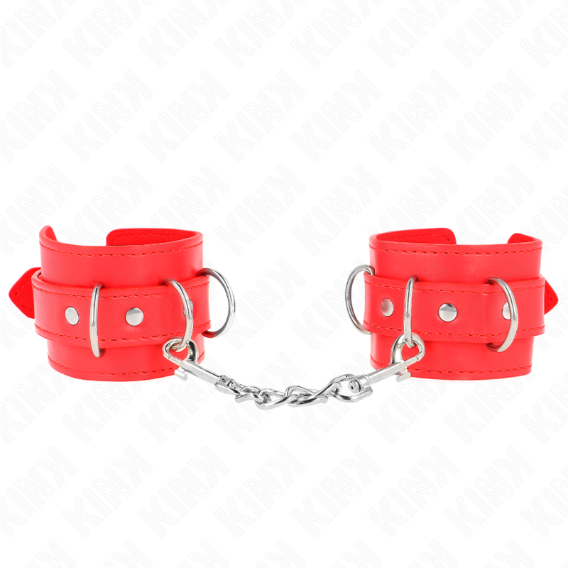 KINK - 3 D-RING HANDGELENKFESSEL VERSTELLBAR ROT 17,5-25 CM X 6 CM