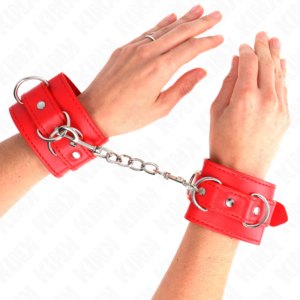 KINK - 3 D-RING HANDGELENKFESSEL VERSTELLBAR ROT 17,5-25 CM X 6 CM