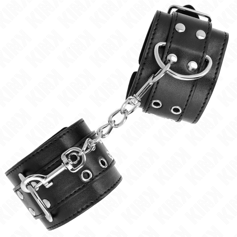 KINK - Handgelenkfessel mit doppelter Schnalle Schwarz verstellbar 19-26 cm