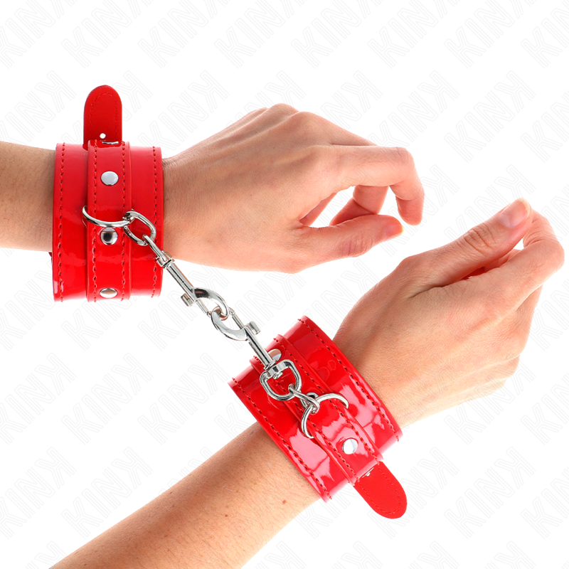 KINK - Glänzende Handmanschetten Rot Verstellbar 23-33 cm
