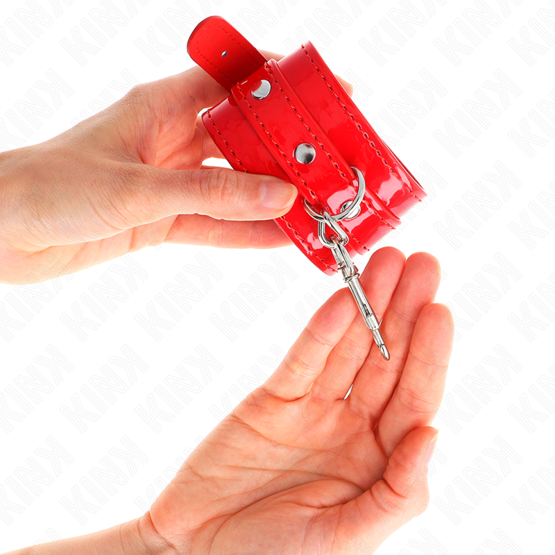 KINK - Glänzende Handmanschetten Rot Verstellbar 23-33 cm