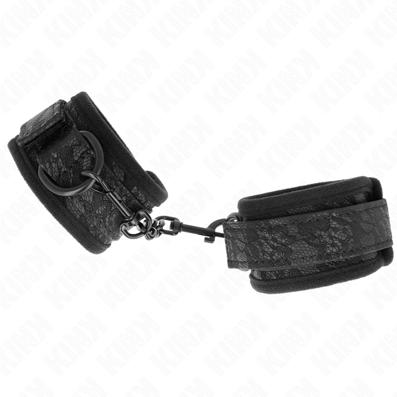 KINK - DARK LACE CUFFS Neopren-Handgelenkmanschetten verstellbar Schwarz 20-29 cm x 5 cm