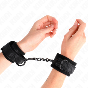 KINK - DARK LACE CUFFS Neopren-Handgelenkmanschetten verstellbar Schwarz 20-29 cm x 5 cm