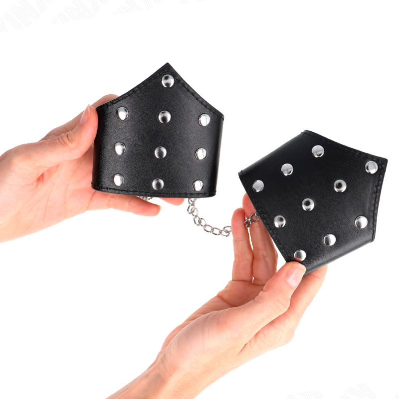 KINK - Schwarze Armbänder im Point-Stil mit Kette, verstellbar 17-23 cm x 8,5 cm