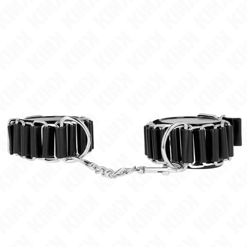 KINK - Scharnierähnliche dünne Handgelenkfesseln Schwarz verstellbar 16-22 cm x 3,5 cm