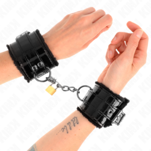 KINK - Leichte Handgelenkfesseln mit Kupferschloss, verstellbar 17-29 cm x 5,5 cm