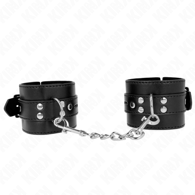 KINK - Handgelenkfesseln Schwarz mit verstellbarem Gürtel 17-28 cm x 6 cm