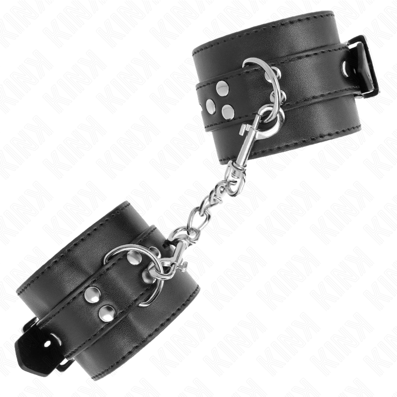 KINK - Handgelenkfesseln Schwarz mit verstellbarem Gürtel 17-28 cm x 6 cm