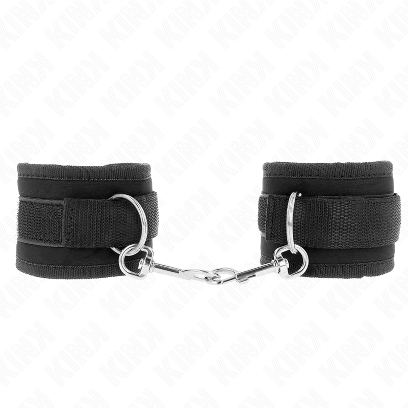 KINK - Nylon Bind-Handfesseln mit Klettverschluss, Schwarz, Modell 2, verstellbar, 18-35 cm x 6 cm