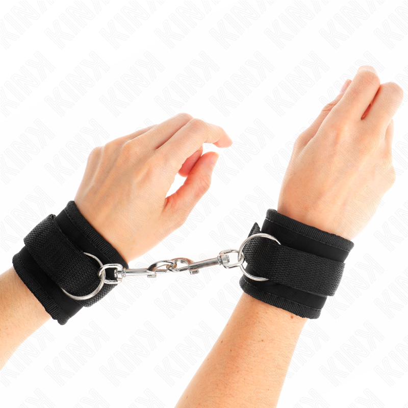 KINK - Nylon Bind-Handfesseln mit Klettverschluss, Schwarz, Modell 2, verstellbar, 18-35 cm x 6 cm