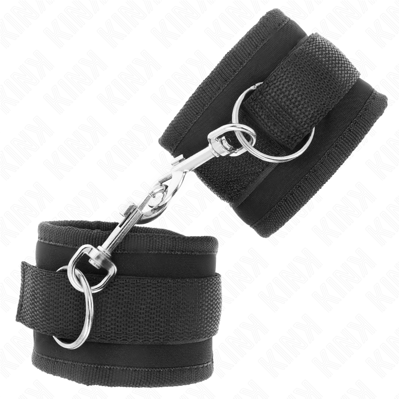 KINK - Nylon Bind-Handfesseln mit Klettverschluss, Schwarz, Modell 2, verstellbar, 18-35 cm x 6 cm