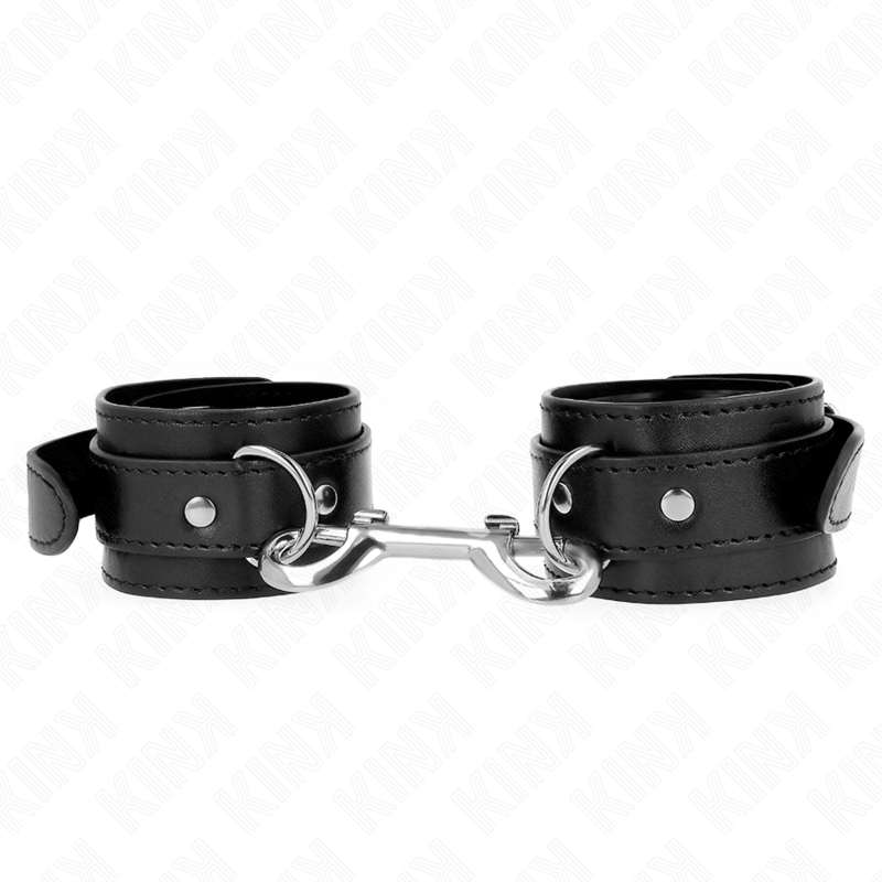 KINK - HANDGELENKFESSEL - EINZELNE NIETENREIHE SCHWARZ VERSTELLBAR 17-28 CM X 5 CM