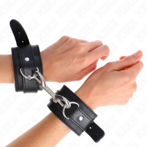 KINK - HANDGELENKFESSEL - EINZELNE NIETENREIHE SCHWARZ VERSTELLBAR 17-28 CM X 5 CM