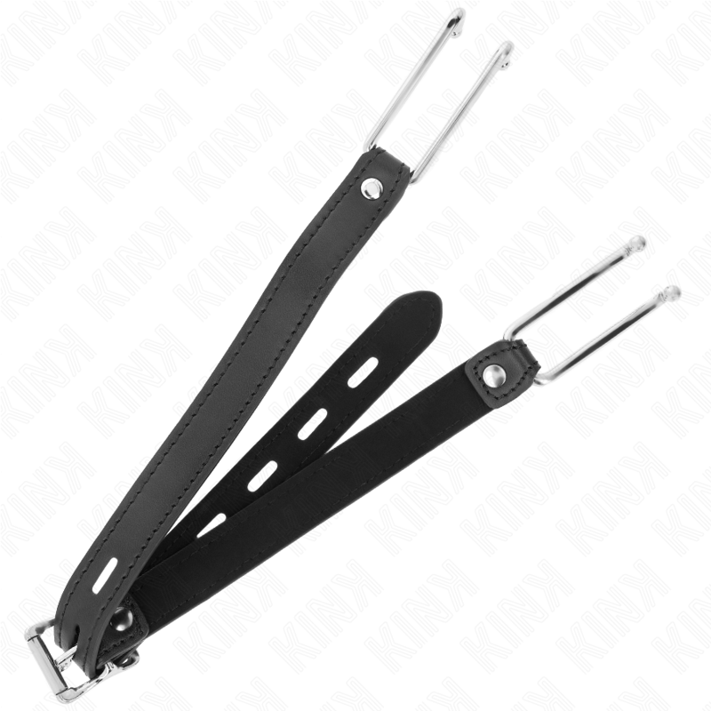 KINK - METALLHAKENKNEBEL 11,5 CM MIT VERSTELLBAREM KUNSTLEDERBAND 39-58 CM X 2 CM