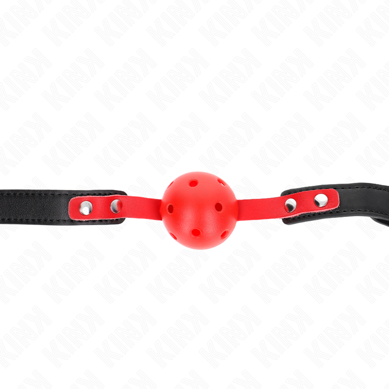 KINK - Rote Hohlkugel, 4 cm, Knebel, schwarzer Gurt 60 x 2 cm, verstellbar 37-52 cm
