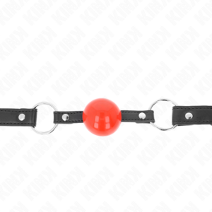 KINK - BALL 4 CM KNEBEL MIT SCHLOSS ROTE KUGEL SCHWARZER GURT 60 x 2 CM