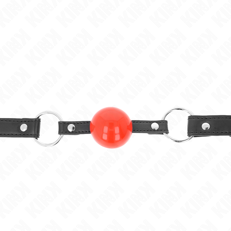 KINK - BALL 4 CM KNEBEL MIT SCHLOSS ROTE KUGEL SCHWARZER GURT 60 x 2 CM