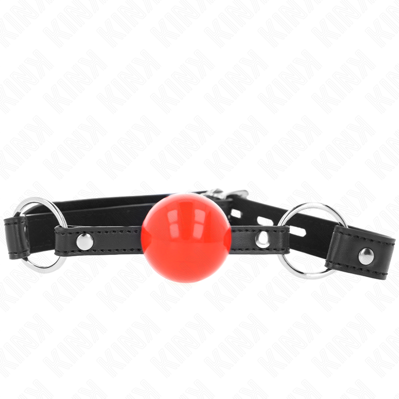 KINK - BALL 4 CM KNEBEL MIT SCHLOSS ROTE KUGEL SCHWARZER GURT 60 x 2 CM