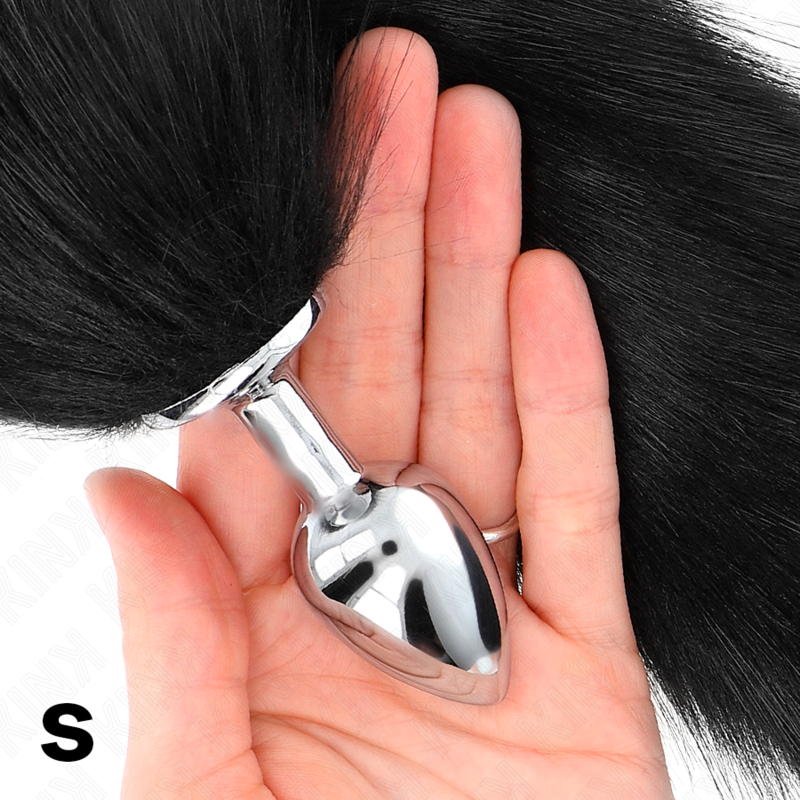 KINK - Analplug Größe S 7 x 3 cm mit Kunststoffschwanz 40 cm Schwarz