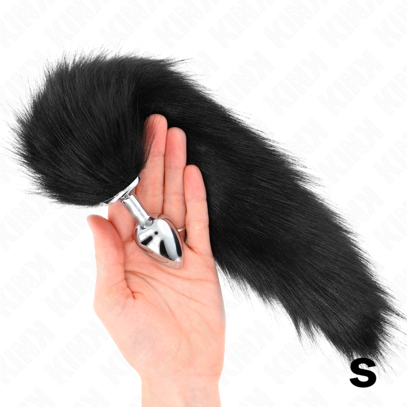 KINK - Analplug Größe S 7 x 3 cm mit Kunststoffschwanz 40 cm Schwarz