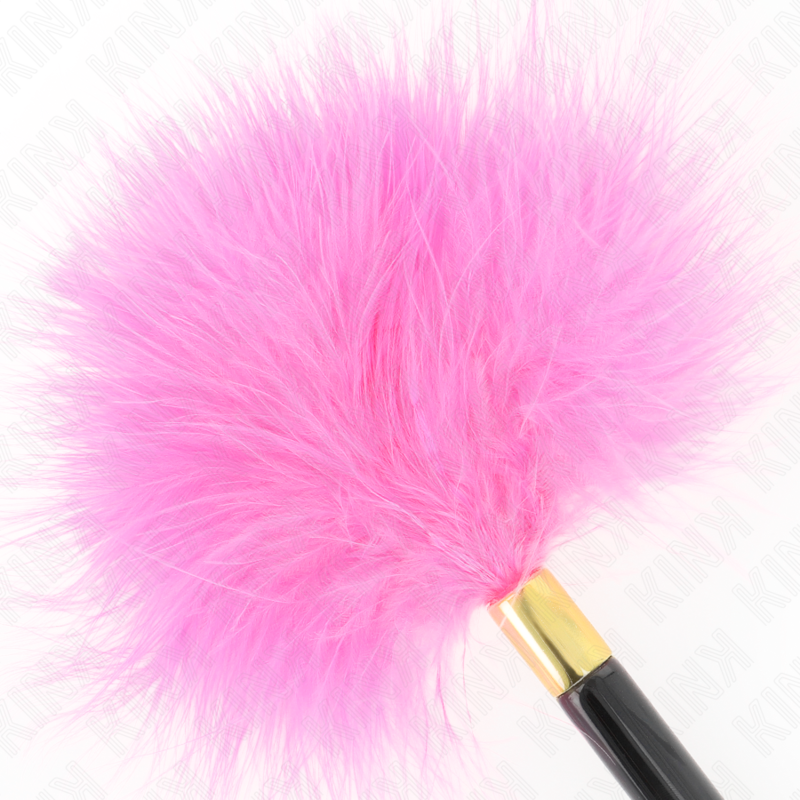 KINK - Fuchsia Gold Metall Kitzelfedern 18 cm