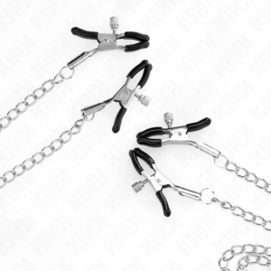 KINK - 4 verstellbare Nippel- und Klitorisklammern, Silber