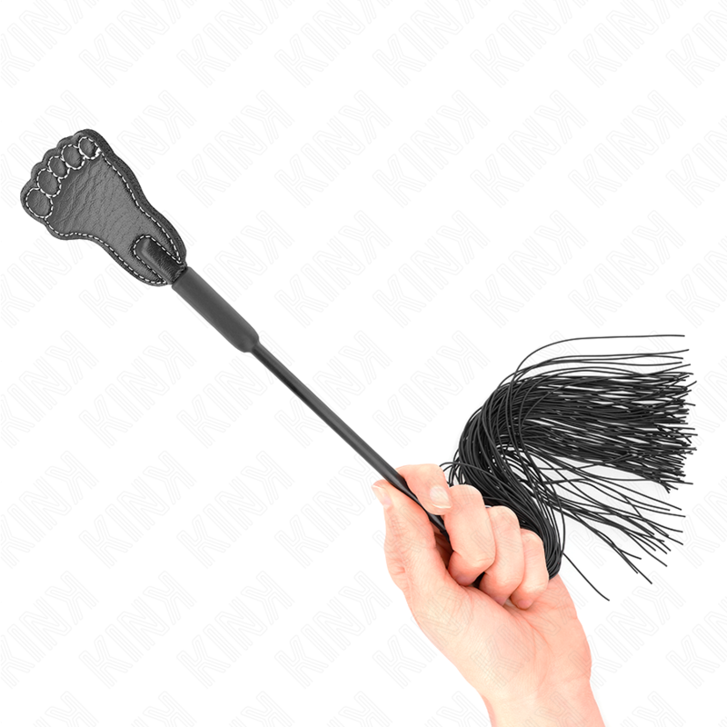KINK - Fußförmiges Paddel mit Quastenpeitsche 31 cm