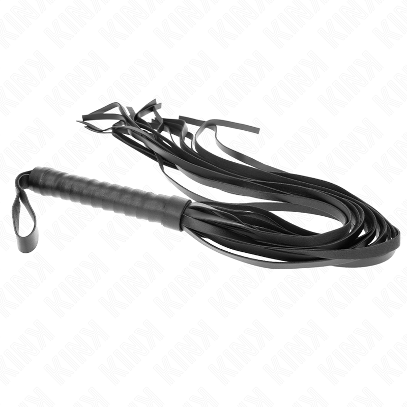 KINK - Schwarze Peitsche mit kurzem Griff und langem Schwanz 70 cm