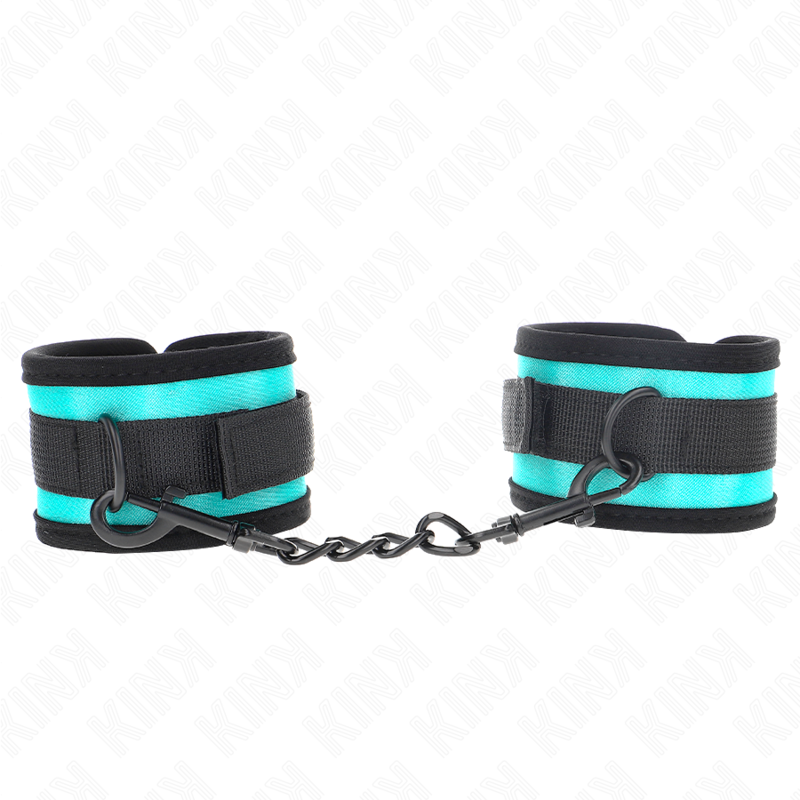 KINK - Nylon-Handfessel mit Klettverschluss Schwarz-Blau verstellbar 18-32 cm x 5 cm