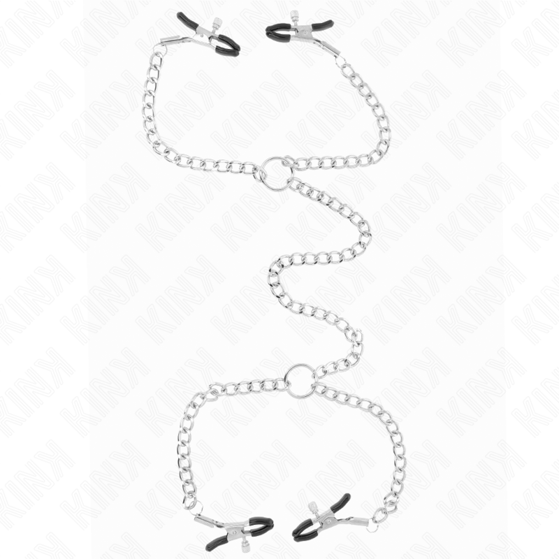 KINK - 4 Ketten-Nippelklemmen 32 cm mit Ketten 14 cm