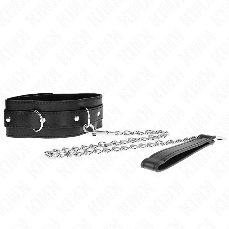 KINK - Halsband mit Gürtel 65 cm mit Riemen Schwarz 54 x 4,5 cm