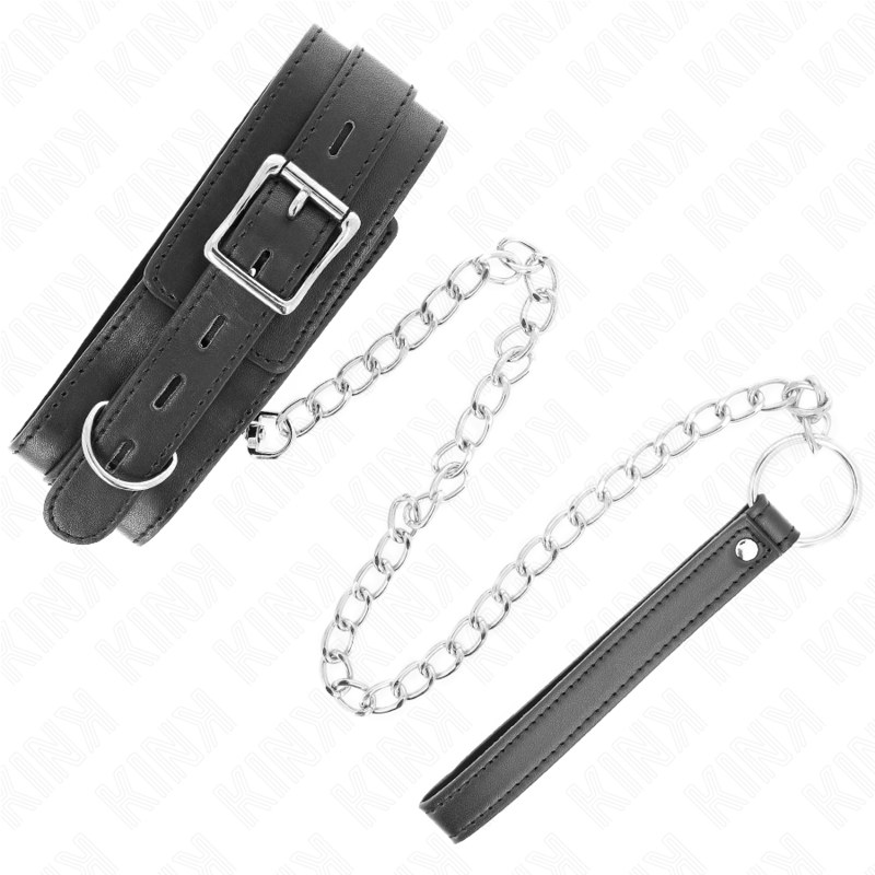 KINK - Halsband mit Gürtel 65 cm mit Riemen Schwarz 54 x 4,5 cm
