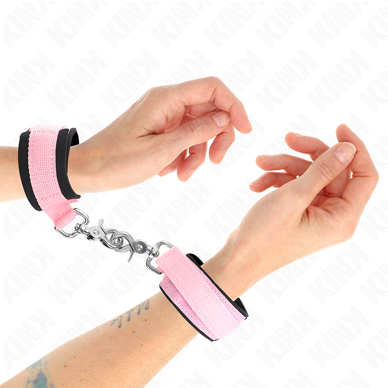 KINK - Verstellbare Neopren-Handfesseln Rosa Verstellbar 22-34 cm