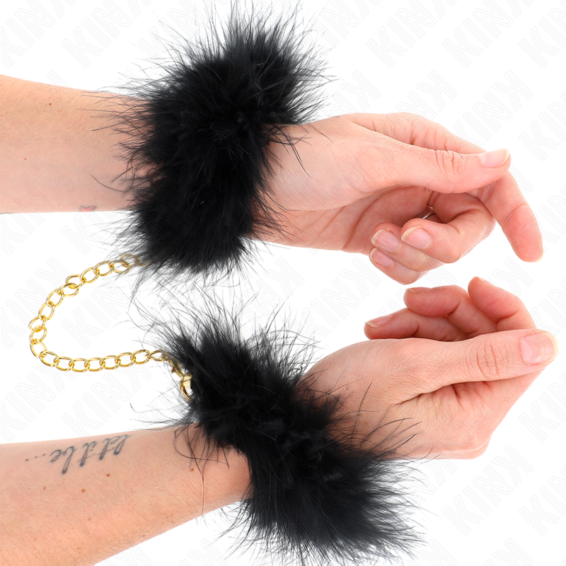 KINK - Federhandmanschetten mit Goldkette Modell 0