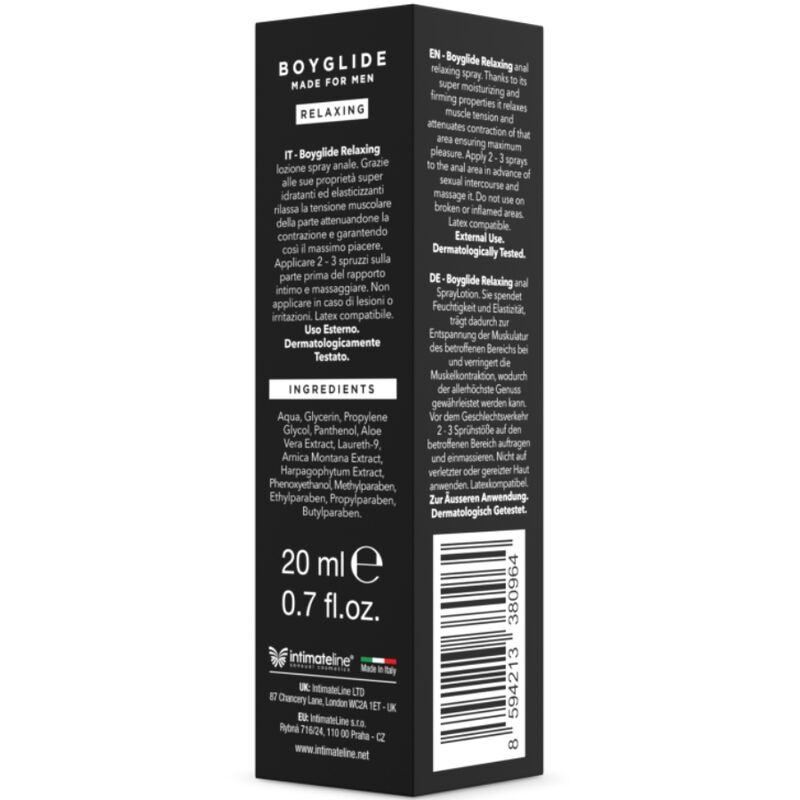 INTIMATELINE - BOYGLIDE Entspannendes Anal-Spray 20 ml