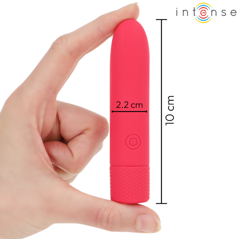 INTENSE - SYMONE USB-wiederaufladbarer Bullet-Vibrator 8 Vibrationen Rot 10 x 2,2 cm