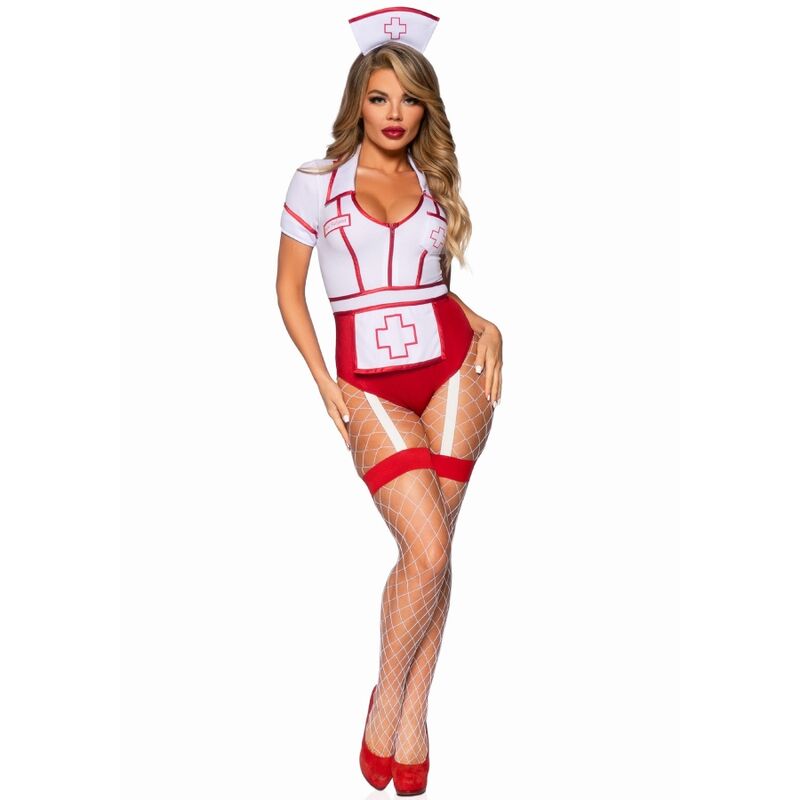 SEXY KRANKENSCHWESTERKOSTÜM ROT/WEISS M