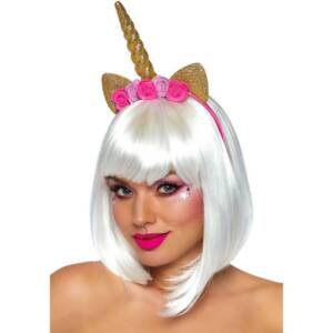 Einhorn-Blumen-Stirnband Gold