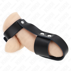 KINK - Peniskäfigring aus Leder mit verstellbarem Hockentrenner