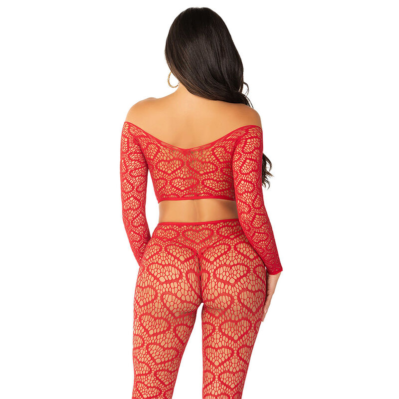 LEG AVENUE - CROP TOP + STRÜMPFE Rot Einheitsgröße