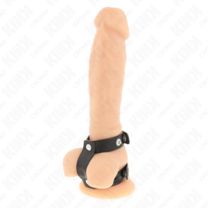 KINK - Verstellbarer doppelter Penisring aus Leder