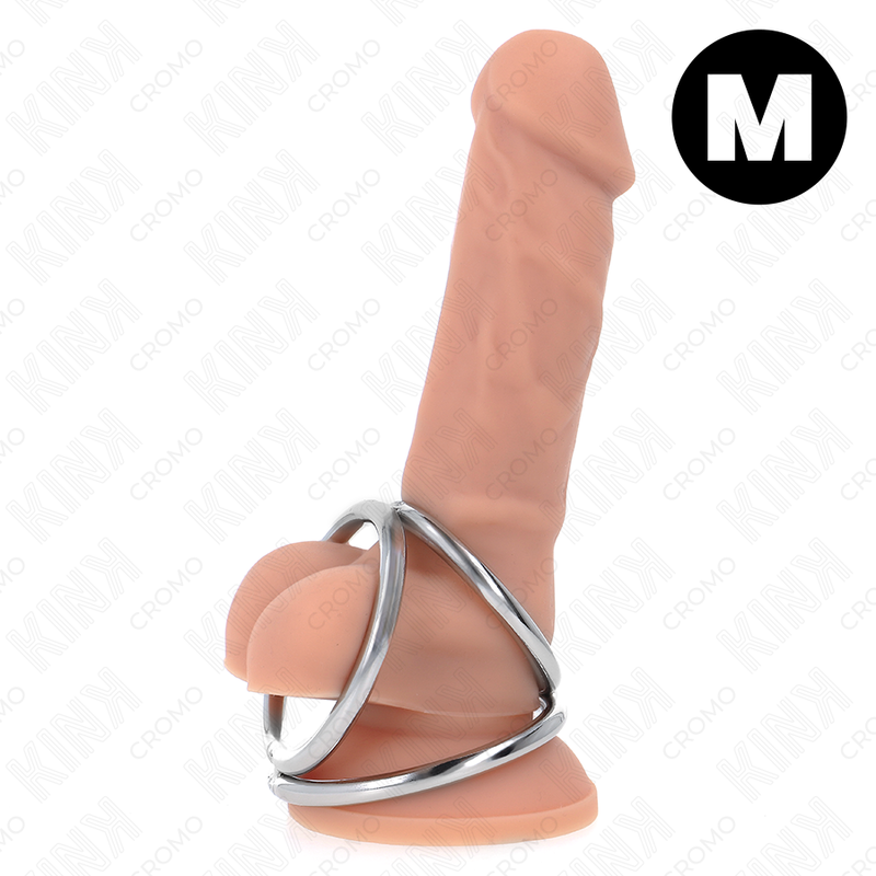 KINK - Dreifach Chrom Metall Penisring 3,8 cm bis 5 cm Modell 2