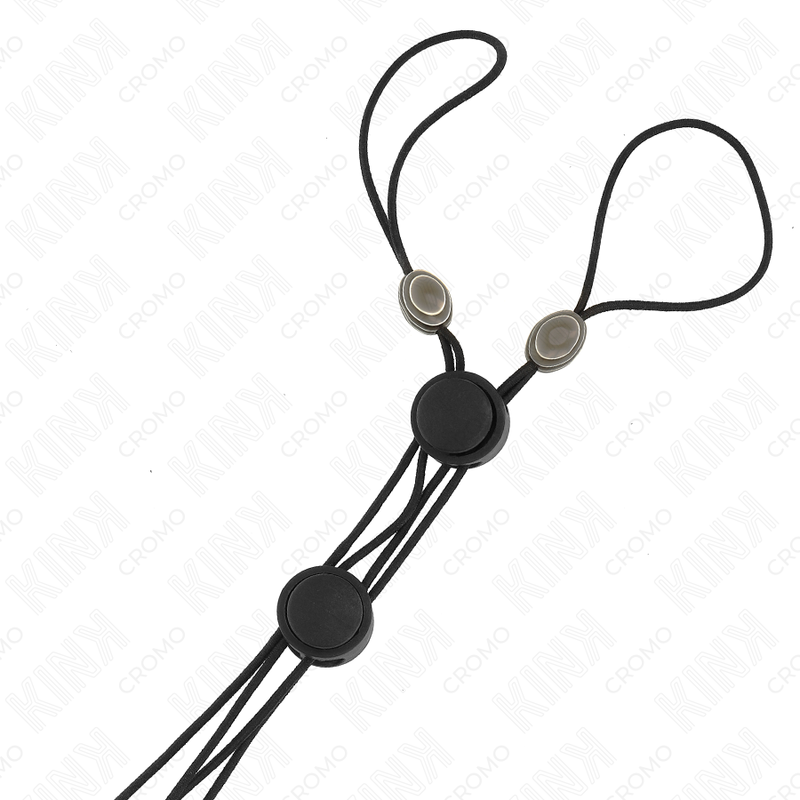 KINK - Schwarze Detail-Nippelklemmen mit schwarzem Gummiband