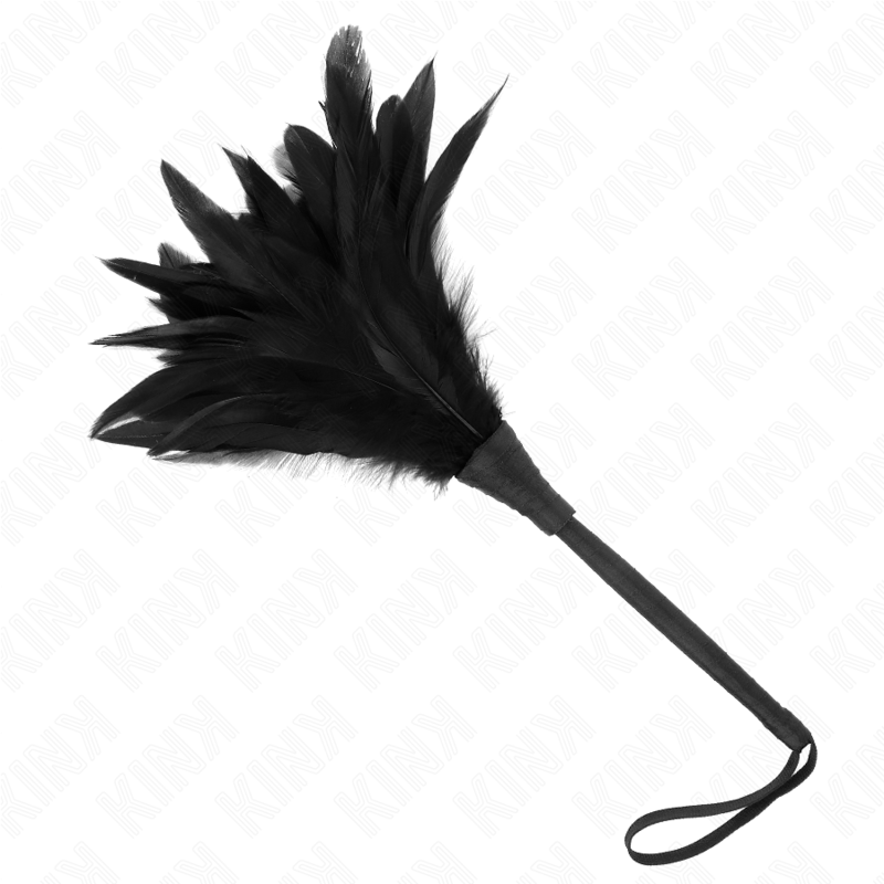 KINK - SCHWARZE DIENSTMÄDCHEN HORNFORM Kitzel HÜHNERFEDERN 36 CM