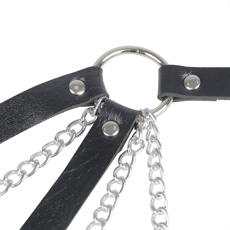 SUBBLIME - 953713 Punk Bondage Gürtel mit Metallschnalle Schwarz Einheitsgröße