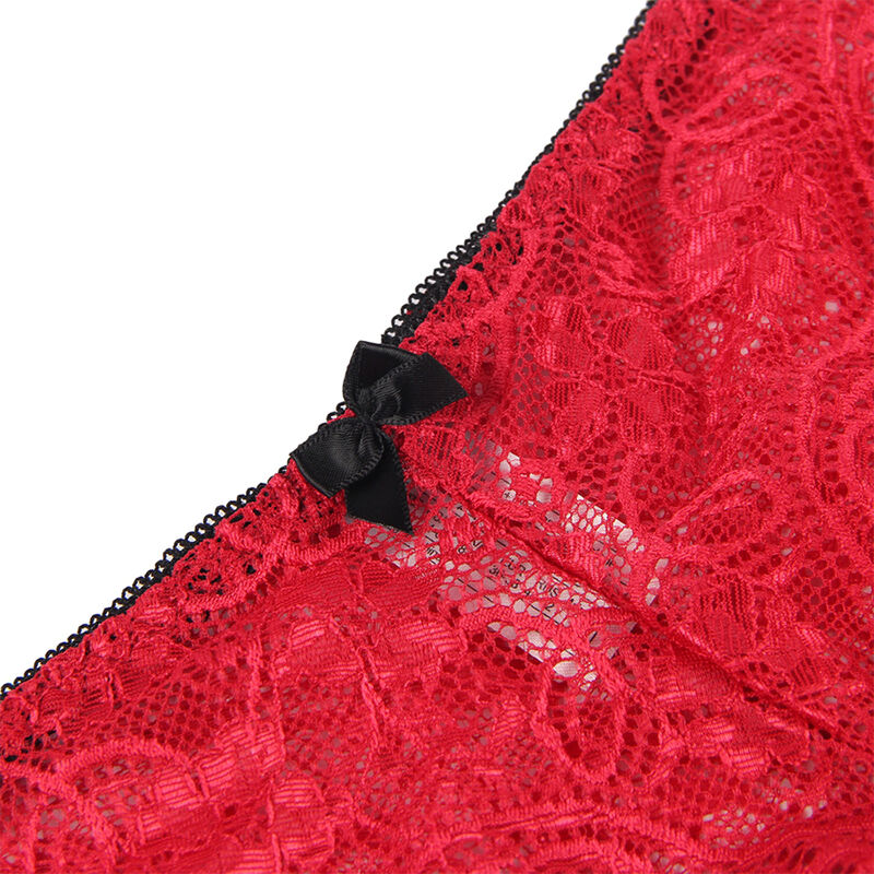 SUBBLIME - 953904 Nachthemd + Höschen aus Seide und Spitze Rot L/XL