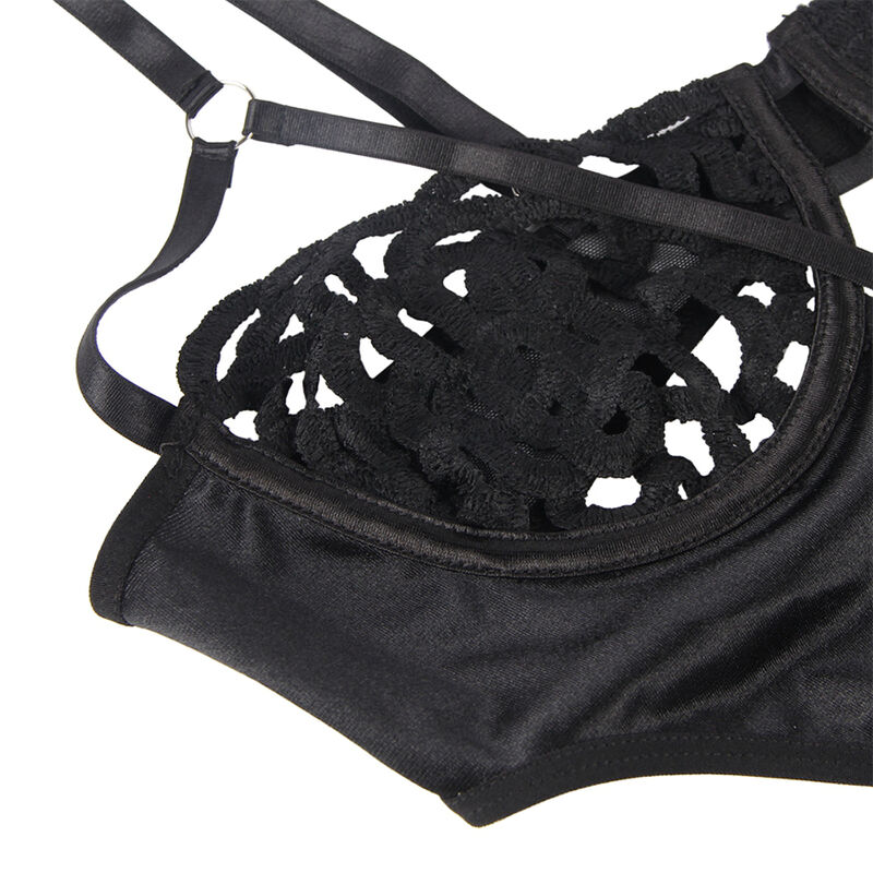 SUBBLIME - 954055 Sexy Spitzen-Body Schwarz S/M
