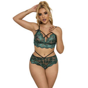 SUBBLIME - 954086 BH + Höschen Spitze Grün S/M
